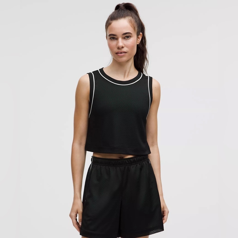 Lululemon Double-Layered Mesh Reversible Tank Black & Raceway Green
